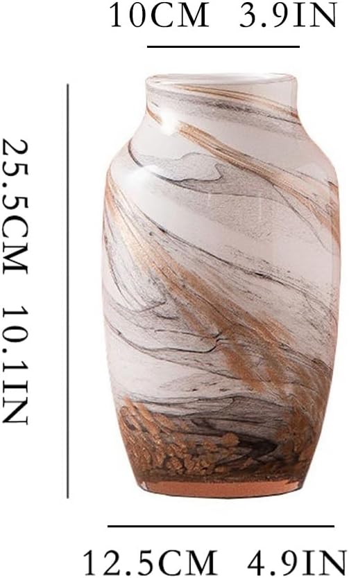 Vase Glass Vase Ornament Modern Home Living Room TV Cabinet Flower Arrangement Dried Flower Creative Office Desktop Decoration Suitable for Dining and Living Room Home decoratio