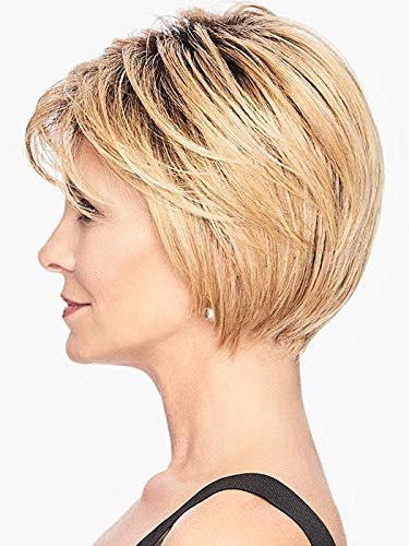 Shattered Bob Wig Color SS25 Ginger Blonde - Hairdo Wigs 6.5" Short Chin Length Textured Bangs Tousled Layers Heat Friendly Synthetic Basic Avg Cap Bundle MaxWigs Hairloss Booklet