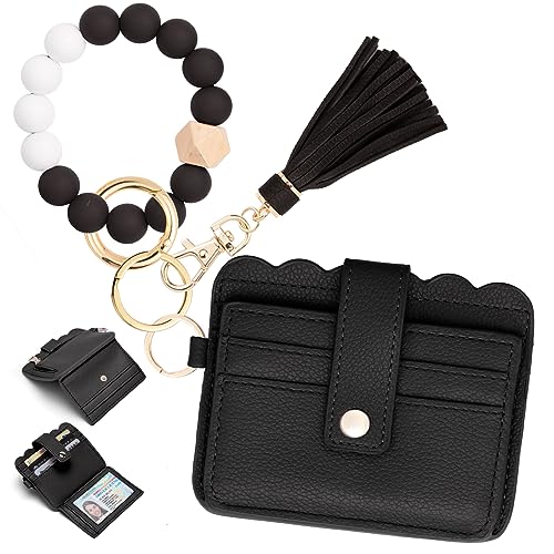 Image of Wristlet Wallet for Women with Keychain - RFID Card Holder Small Wallet Wristlet with Key Ring