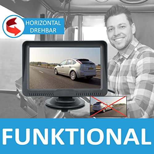 VSG24 5“ HD Funk Rückfahrsystem Premium ONE für PKW, KFZ Set kabellos inkl. Rückfahrkamera +...