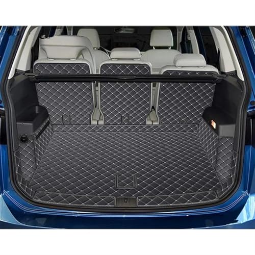Tapis de coffre voiture étanche pour Touran 5 places doublure de coffre lavable beige noir