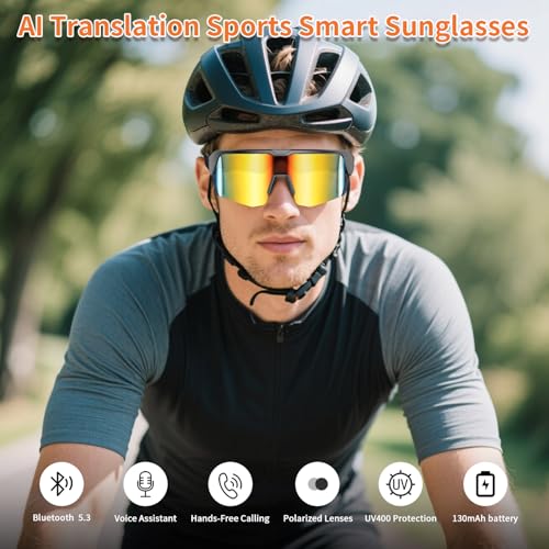 Image of Bluetooth Smart Glasses with Speakers, Cycling Sunglasses for Men Women
