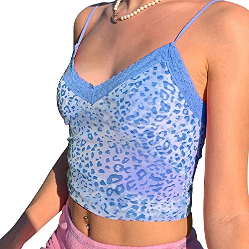 Women s Lace Crop Top Sexy V Neck Spaghetti Strap Tank Top Cami Sleeveless Patchwork Camisole Shirt