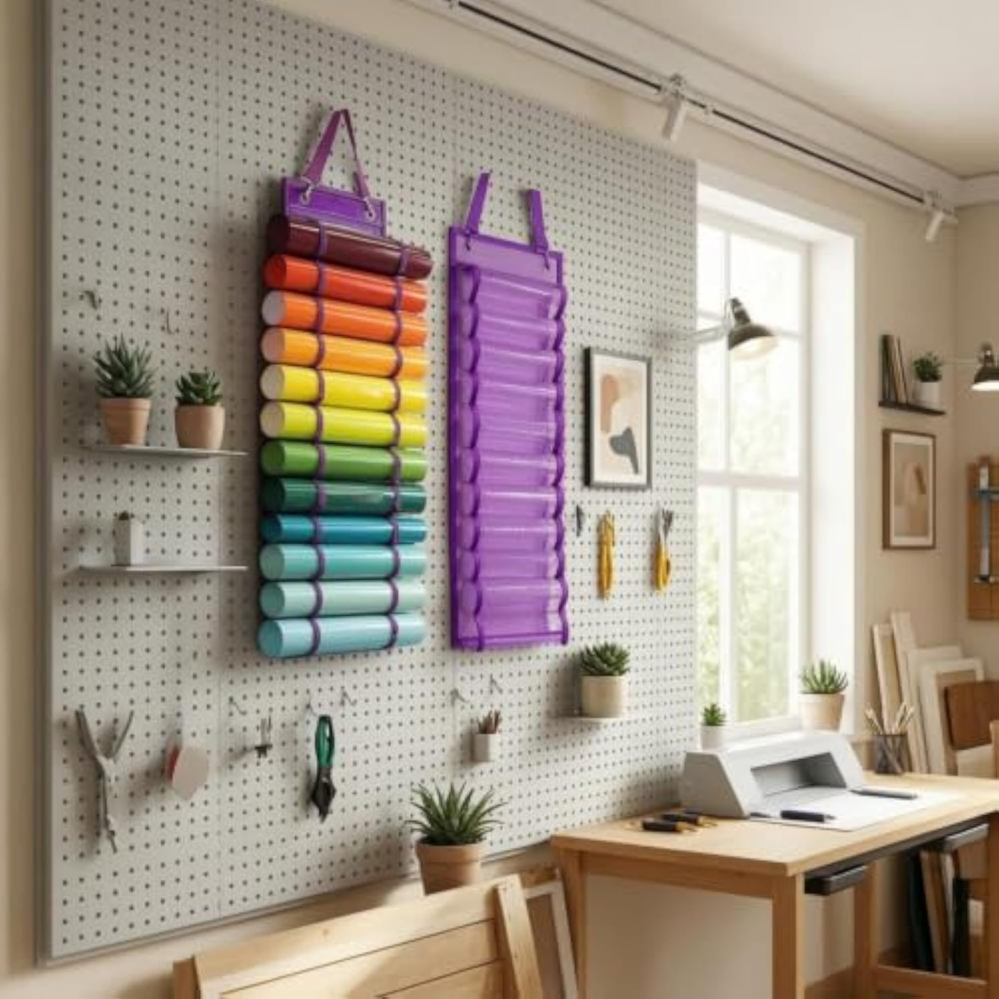 Light Gray 12-Slot Hanging Organizer with Hooks
