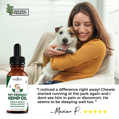 Natural Hemp Oil for Dogs and Cats by NEW AGE - Dog Calming Aid - Supports Hip and Joint Health, Mobility, Immunity - Pet Hemp Oil Rich in Omega 3, 6, 9 – 2 Pack - Image 5