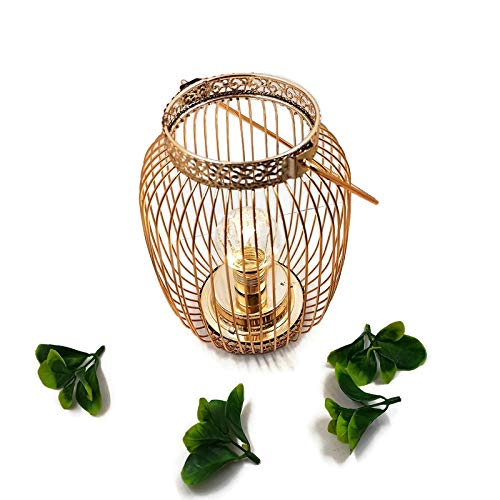 ANA Home DECORE Golden CAGE Type Hanging Battery Operated Bulb Holder