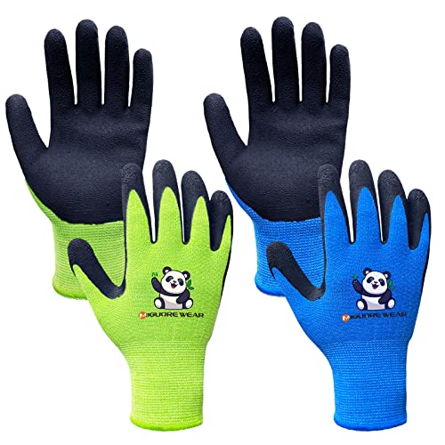 Migliore Wear 2 Paar Kinder Arbeitshandschuhe, Gartenhandschuhe Kinder,...