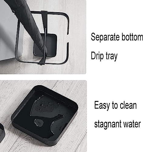 Image of 568080 Iron Umbrella Stand Rectangle Metal Umbrela Racks Entryway Space Saving Umbrella Holder Organiser for Front Door - Black