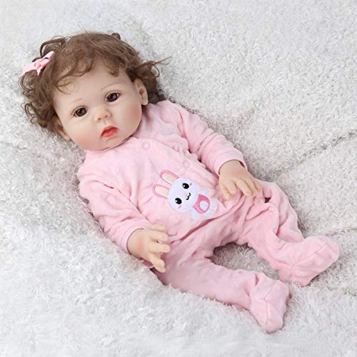 SPFTOY 19inch 48cm Reborn Puppe, Weiches Vinyl Silikon Ganz Körper Reborn Babypuppen Handgemachte Junge Mädchen… – Bild 7