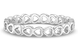 925 Sterling Silver Open Heart Shape Rings for Babies