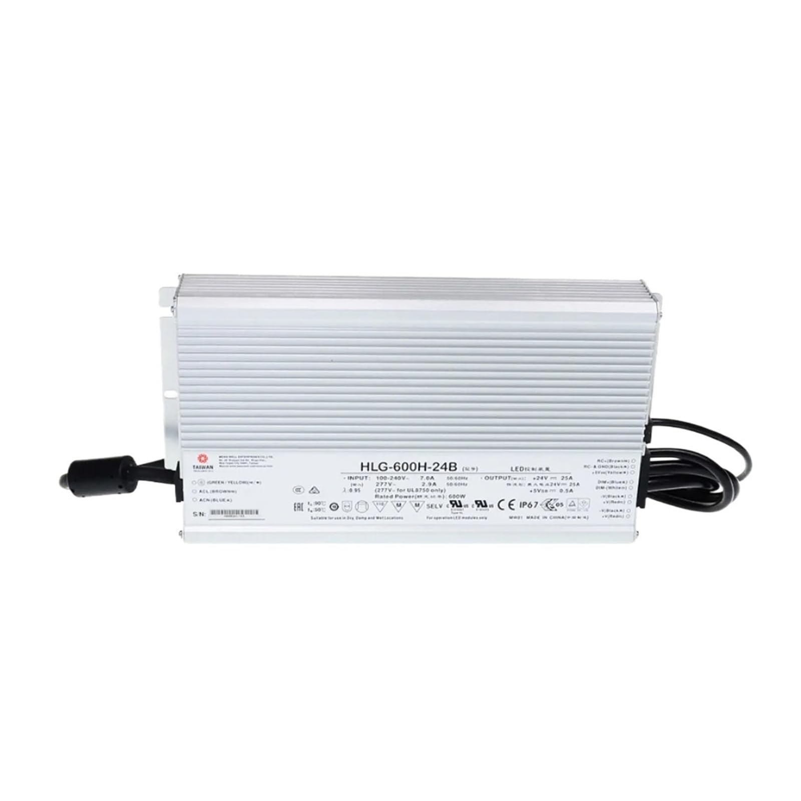 BALYDLUL 600W constant voltage+constant current dimmable LED driver HLG-600H-12B HLG-600H-15B 15V 20V 24V 30V 36V 42V 48V 54V B(HLG-600H-24B 24V)