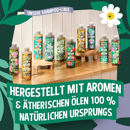 Faith In Nature Natürliches Rosmarin-Shampoo, stimulierend für normales Haar & Kopfhaut, vegan & tierversuchsfrei, ohne SLS, Silikone oder Parabene, 400 ml