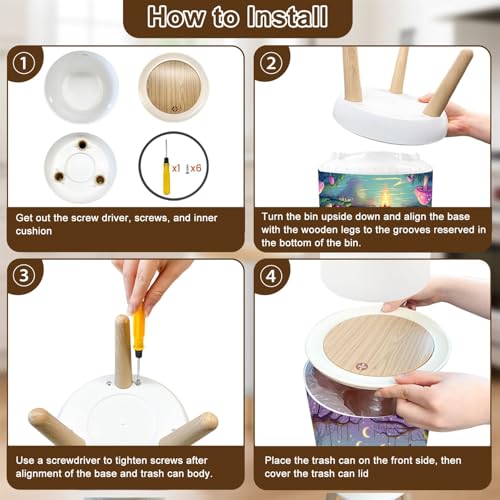 Caneca de basura plástica con tapa y patas 7L miniatura 7