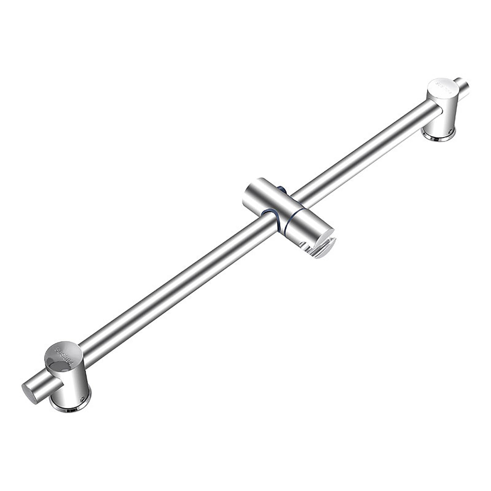 Chrome 304 Stainless Steel Shower Riser Rail, 66.5Cm, Wall-Mounted, Adjustable Height, 360° Rotating Head Holder, Finish
