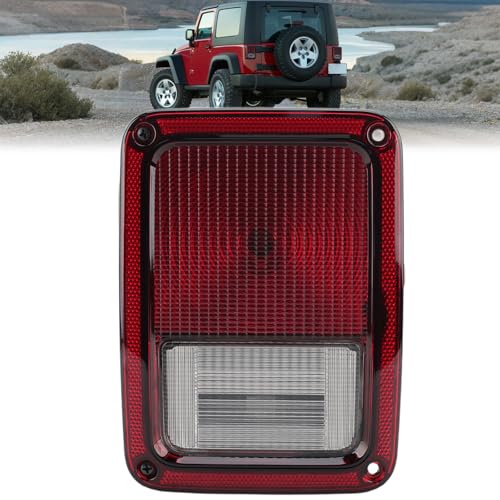Clidr Tail Light Assembly for 2007-2018 Jeep Wrangler Rear Brake Stop Lamp w/Bulb Replace 55077891AH CH2800177 Left Driver Side