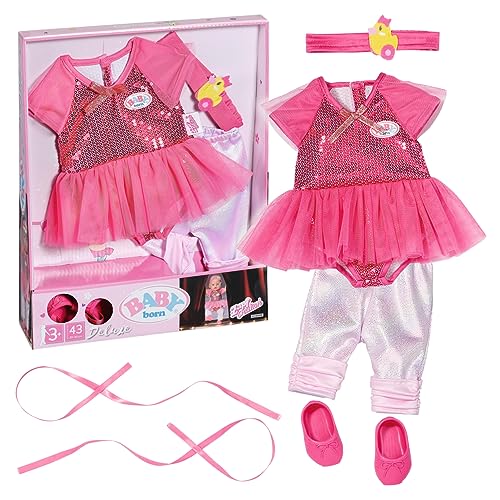Baby born Deluxe Ballerina Outfit 834176, Accessories for Dolls up to 43cm, Includes Tutu Dress, Leggings, Shoes