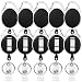 Retractable Badge Holder with Carabiner Reel Clip and Key Ring for ID Card Key Keychain Holders Black 10 Pieces by Moever