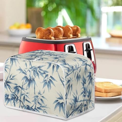 Image of Talayituse Watercolor Leaf Print Toaster Cover 2 Slice Wide Slot, Lightweight Bread Maker Cover Dust Protection Washable Appliance Bag, S