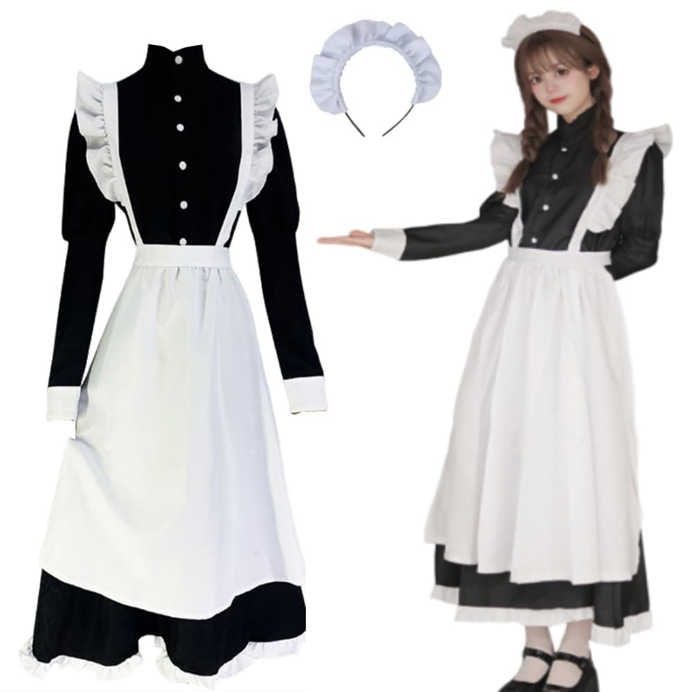 ロングメイド服 コスプレ Amazon.co.jp: [FULINE] メイド服 ロングスカート 英国風 コスプレ衣装