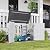 Aoxun Outdoor Storage Cabinet 35 Cu.Ft Outdoor Trash Can Storage Shed Waterproof Horizontal Storage Shed Outdoor Storage for Garbage Bin, Generator, and Lawn Mower (White)