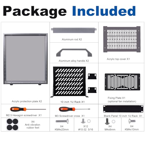 GeeekPi Gabinete de servidor 4U, rack de servidor de 25,4 cm para equipamentos de rede, áudio e vídeo, caixa de montagem em rack DeskPi RackMate T0 - Imagem 2