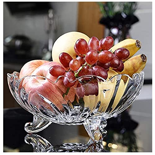 Khanary Large Glass Crystal Clear Fruit Bowl Creative Footed Modern Deep Dish Pudding Trifle Dessert Serving Bowl Dish Fruit Salad Decorative Bowl 23cm - Cosy Home Interiors Khanary Large Glass Crystal Clear Fruit Bowl Creative Footed Modern Deep Dish Pudding Trifle Dessert Serving Bowl Dish Fruit Salad Decorative Bowl 23cm