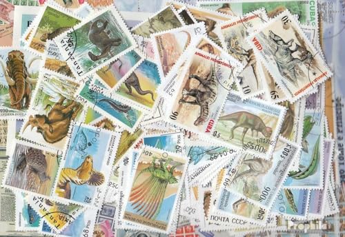Timbres animaux préhistoriques dinosaures et reptiles lot de 200
