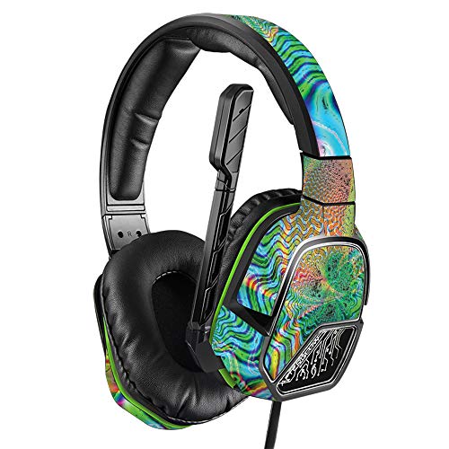 MightySkins スキン PDP Xbox One Afterglow LVL 3 ヘッドセットに対応 サイケデリック 保護 耐久性 ユニークなビニールラップカバー 貼り付け・取り外し・スタイル変更が簡単 米国製
