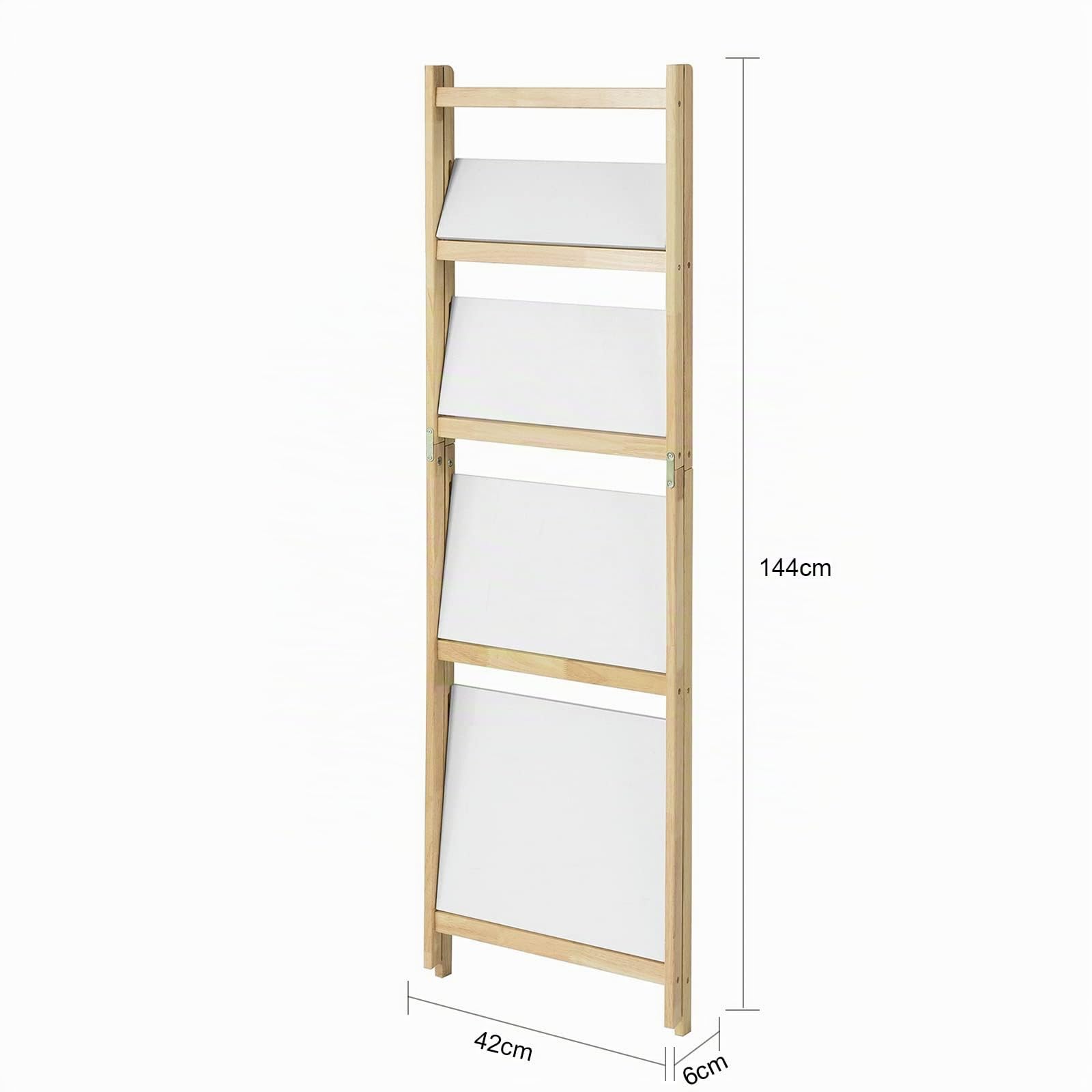 SoBuy FRG162-N Moderna Estantería Escalonada, Librería, Estantería de Pared, Estante de 4 Plegable Niveles, Estanteria Escalera 42 x 34 x 140 cm, ES