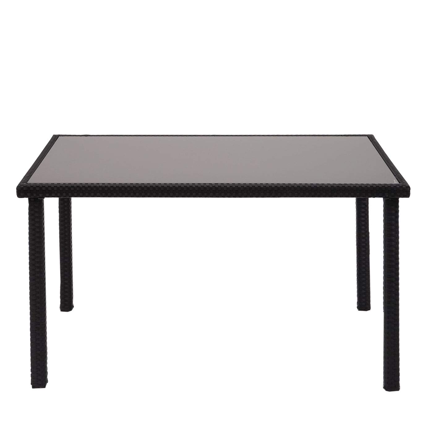 Poly-Rattan Tisch HWC-G19AM, Gartentisch Balkontisch, 120x75cm - schwarz