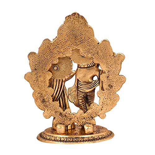 Image of Amazon Brand - Umi Gold Plated Metal Radha Krishna Statue - Radha Krishan Idol Showpiece Figurine for Home Office Temple Pooja Decor Gift (Set of 1)