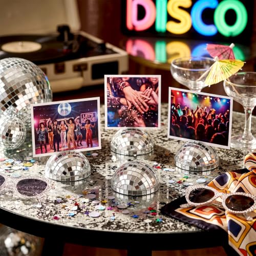 Image of Leinuosen 24 Pcs Disco Ball Place Card Holders Photo Stand