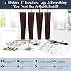 Airy Abode Premium Walnut Wood Furniture Legs (Full Install Kit) - Pick Your Size and Color #5