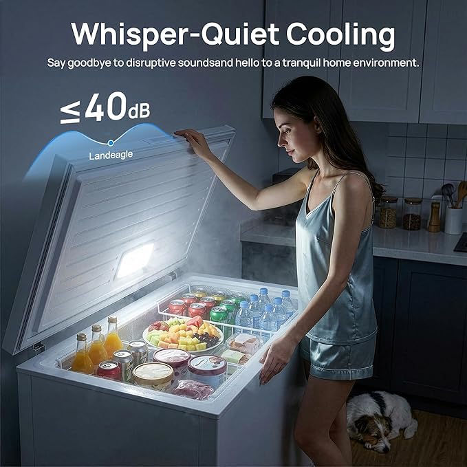 Chest Freezer, Small Compact Deep Freezer With Adjustable 7 Thermostat,2 Removable Baskets, Energy Saving on Fridge.com - View 6