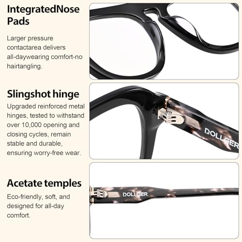 Image of Dollger Aviator Blue Light Glasses for Men Women Acetate Anti Bluelight Blocking Glasses for Computer Fashion Eyeglasses