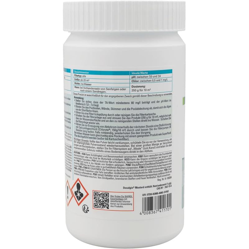 Algicide Bayrol Desalgin Mustard - 1,5 kg + 12 Tests OFFERTS 7 en 1
