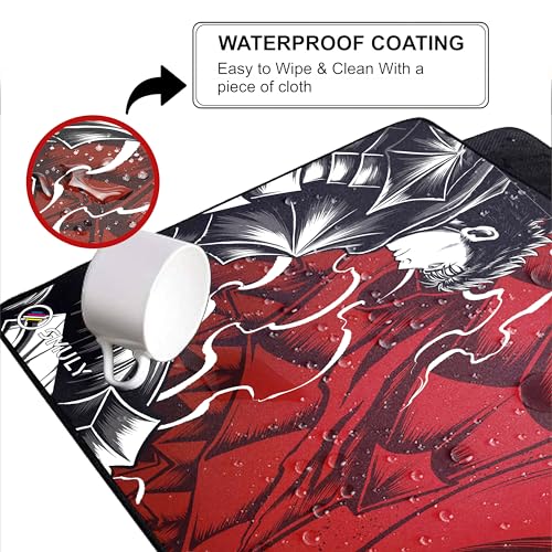 Image of Anime Mouse Pad 11x23 Inch 2mm Extended Gaming Desk Mat with Anti-Slip Rubber Base Mousepad for Smooth Surface Desk pad for PC & Laptop Use Waterproof & Stiched (Multicolour) Deskpad
