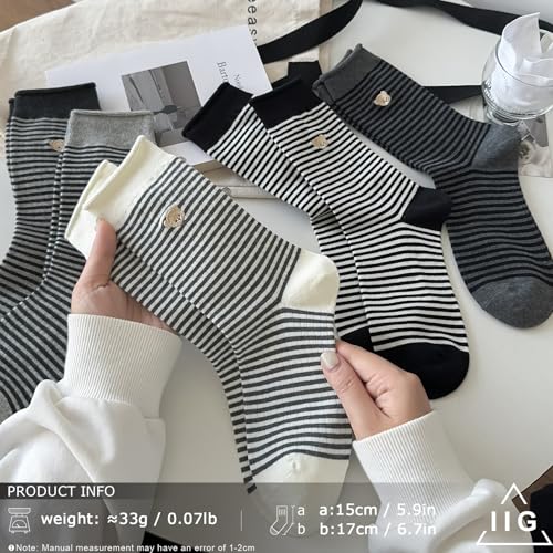 Image of IIG Women's Fashion Cute Cotton Socks Novelty Funny Above Ankle Crew Socks Holiday Gifts for Women 4 /5 Pairs