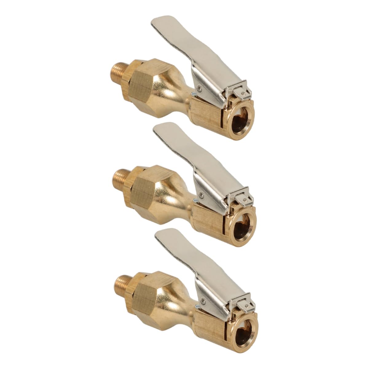 Vaguelly 3Pcs Tire Inflator Chuck Kit Durable Locking Air Chuck for Trucks Rvs Cars Quick Connect Tire Inflator Accessories Compact Design for