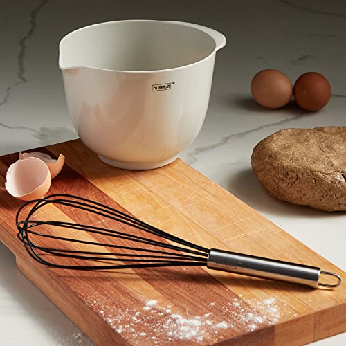 Husmait 12" Silicone Whisk With Stainless Steel Handle - Superior Kitchen Whisk For Whisking Dough, Egg And Other Foods #TOP4