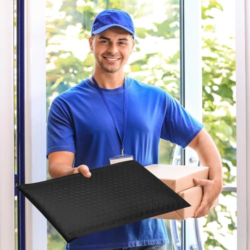 Image of Fuxury Black Bubble Mailers 10.5x16 inch Padded Envelopes 3750Pack Bulk Strong Adhesion Full Pallet of Padded Mailers Thick Bubble Envelopes for Small Business Mailing Books Clothes Makeup Supplies