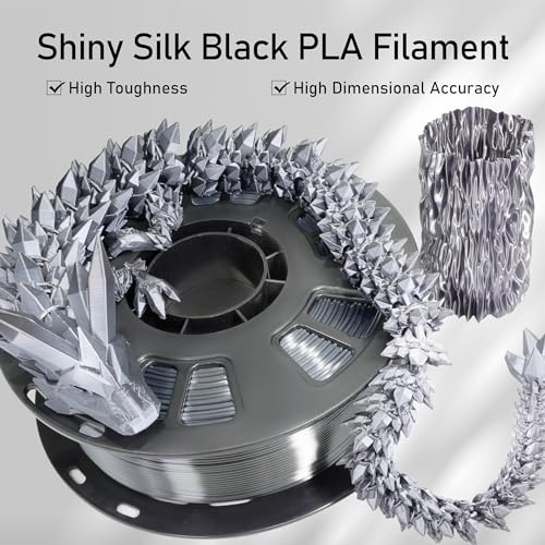 Image of Silk Sliver PLA Satin Shiny 3D Printer Filament, 1.75mm Diameter 1kg Spool 2.2lbs for FDM 3D Printers