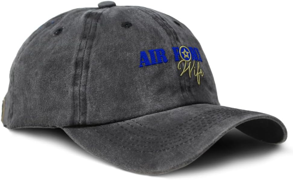 Soft Baseball Cap Embroidered Dad Hat Air Force Wife Embroidery Vintage Hats Washed Baseball Cap Cotton