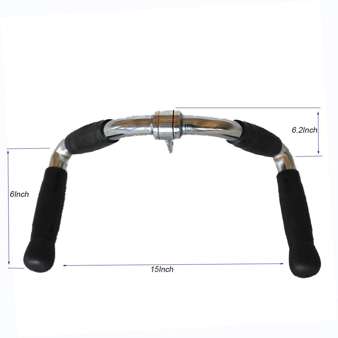 Barre d'haltères multi-exercices pour machines à câble, barre de traction latte, accessoires de machine à câble, barre de presse triceps, barre de traction droite tournante avec poignées rotatives et