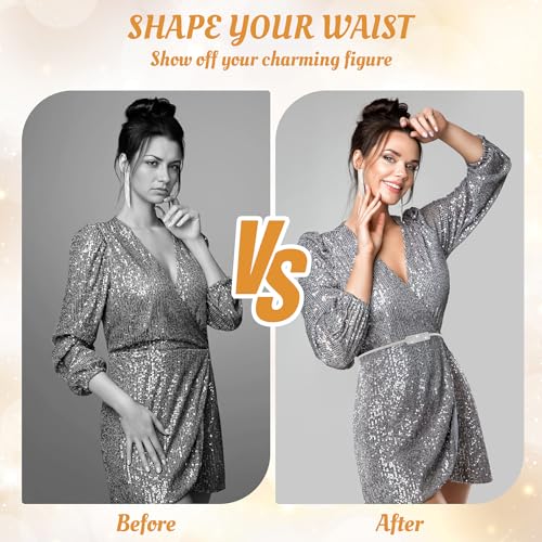 Women Metal Chain Skinny Belt, Adjustable Elastic Ladies Rhinestone Waistband Dress Belts for Bridal Wedding (Silver)3