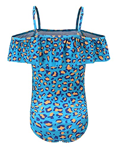 Image of Girls One Piece Swimsuits One Shoulder Ruffle Swimwear Floral Bathing Suit