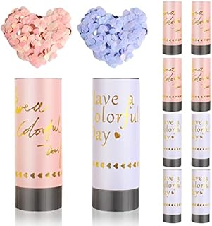 10Pcs Paper Confetti Cannons, Party Popper Confetti, Decoration Wedding Confetti Cannon, Biodegradable Confetti Poppers for Wedding, Birthday, New Year's Eve and Other Parties(purple, Pink)