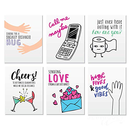 Quarantine Social Distance Postcard Set - Set of 12 Cards
