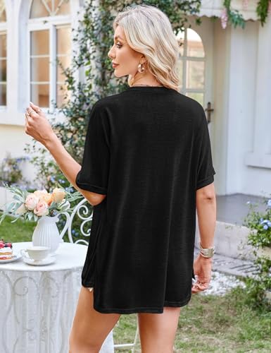 Image of Halife Womens Summer Lightweight Cardigan Short Sleeve Open Front Casual Loose Cover Ups