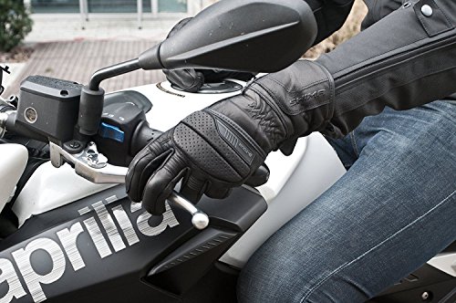 SHIMA D-TOUR Motrocycle Gloves for Men - Classic, Vintage, Reinforced, Summer Leather Biker Riding Gloves with Knuckle and Finger Protectors, Reinforced Palm (Black, M)